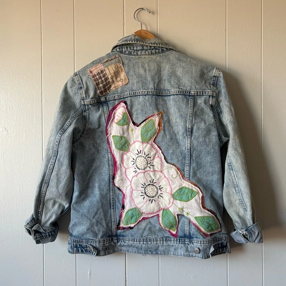 Upcycled Old Navy Patchwork Jean Jacket - Picture 3 of 15